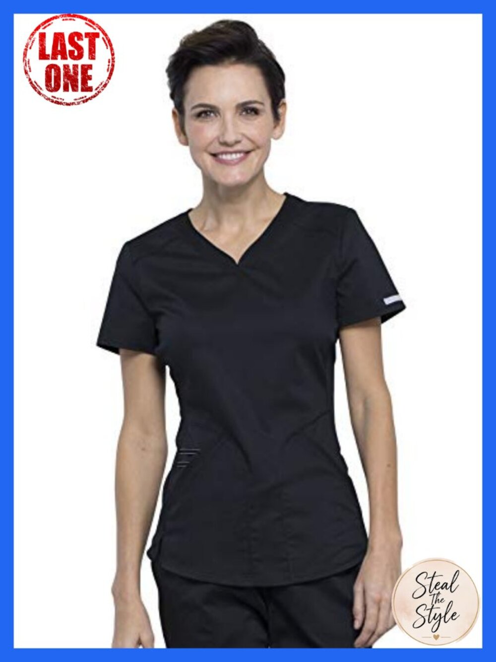 Cherokee V-Neck Scrub Top Women Classic Fit 2 Pockets Soft Stretch Medical